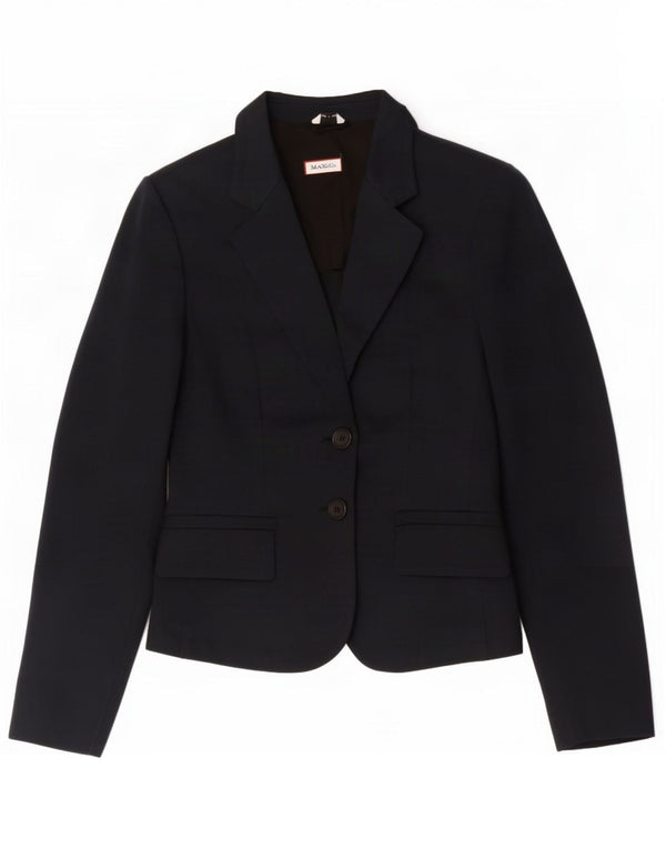 Max & Co. Dame 2-knaps blazerjakke UK 10 Small Navy Blue Cotton