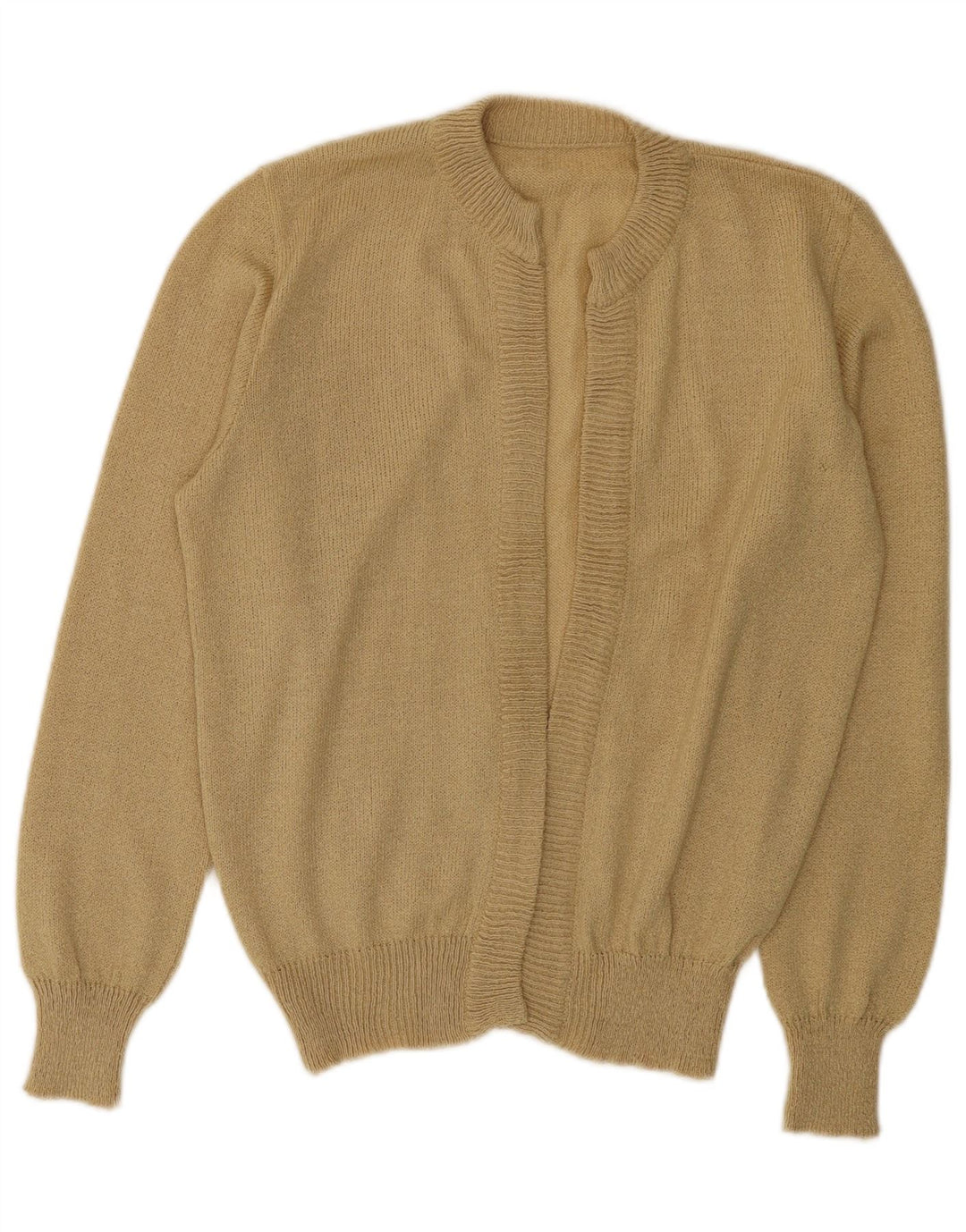 Vintage Dame Open Cardigan Sweater UK 14 Medium Beige