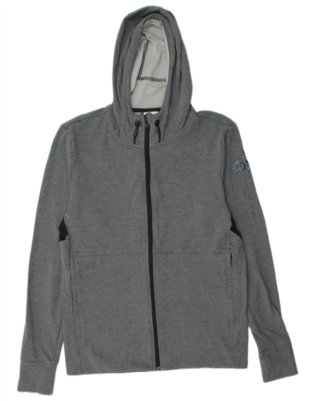 ADIDAS Herre Climacool grafisk hættetrøje med lynlås, lille grå farveblok