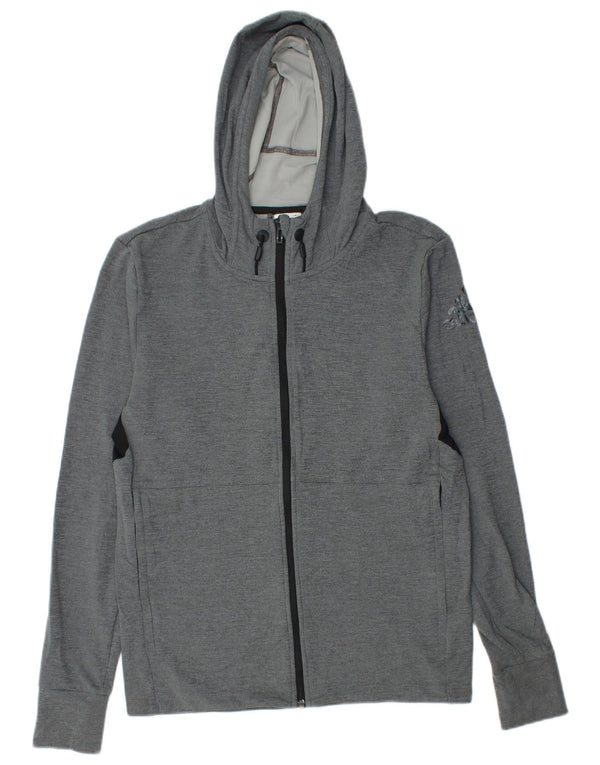 ADIDAS Herre Climacool grafisk hættetrøje med lynlås, lille grå farveblok