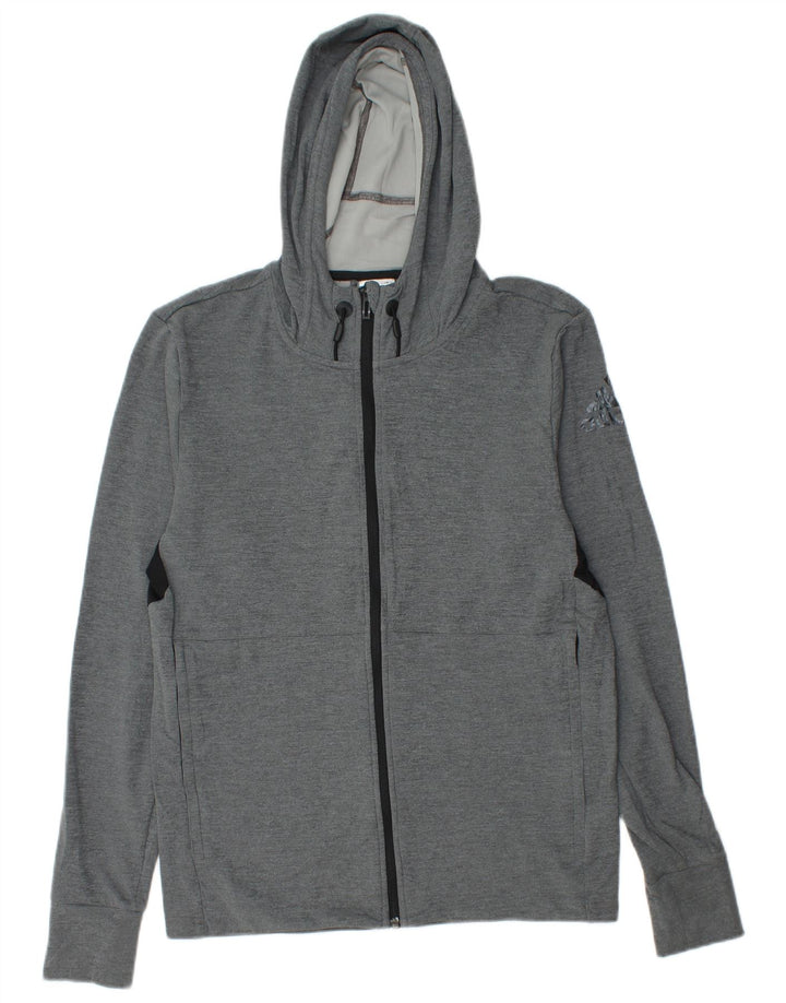 ADIDAS Herre Climacool grafisk hættetrøje med lynlås, lille grå farveblok