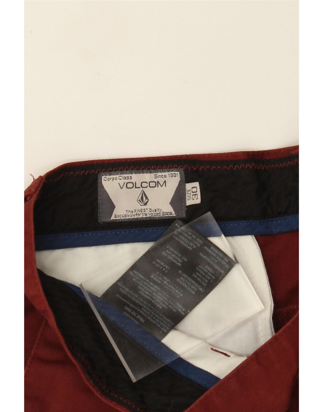 VOLCOM Chino Shorts til mænd W30 Medium Bourgogne bomuld