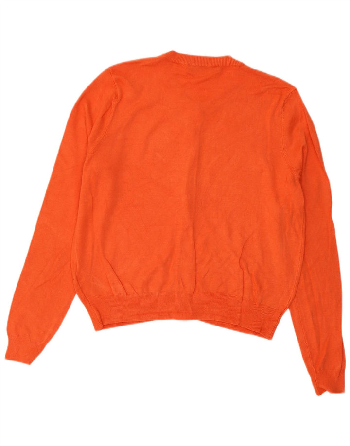 Marks & Spencer Dame Crop Cardigan Sweater UK 14 Medium Orange Viscose