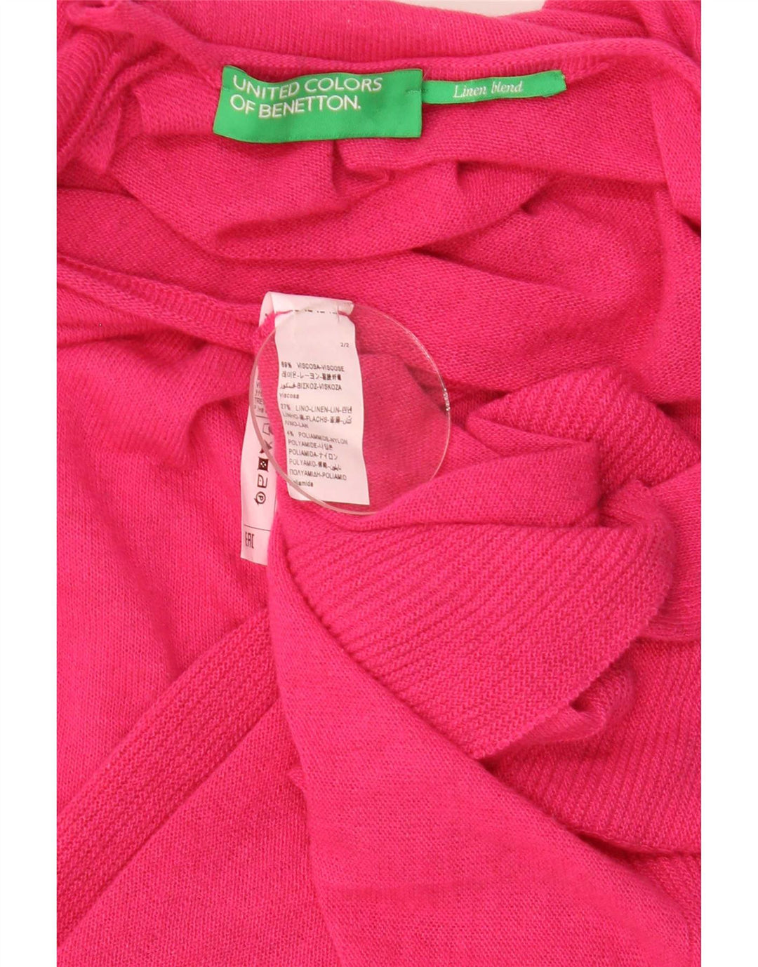 Benetton kortærmet oversized cardigan sweater til kvinder UK 14 Medium Pink