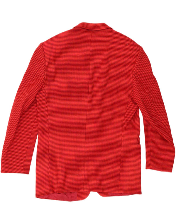 Vintage blazerjakke til mænd med 2 knapper IT 52 XL Rød Houndstooth Uld