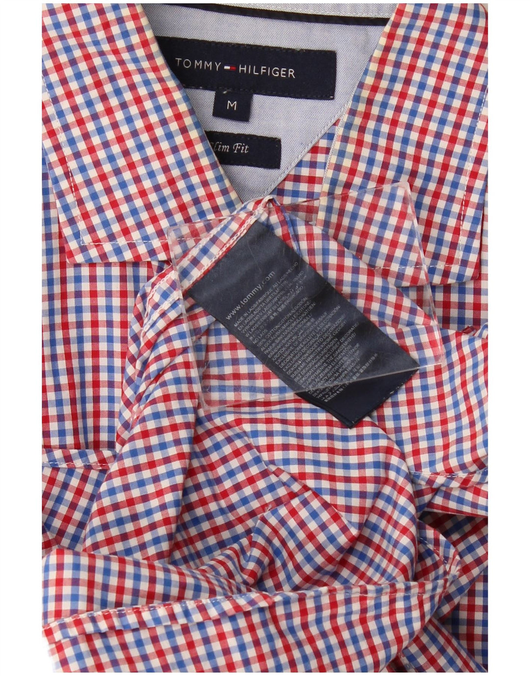 Tommy Hilfiger Herre Slim Fit skjorte Medium Multicolored Gingham Cotton