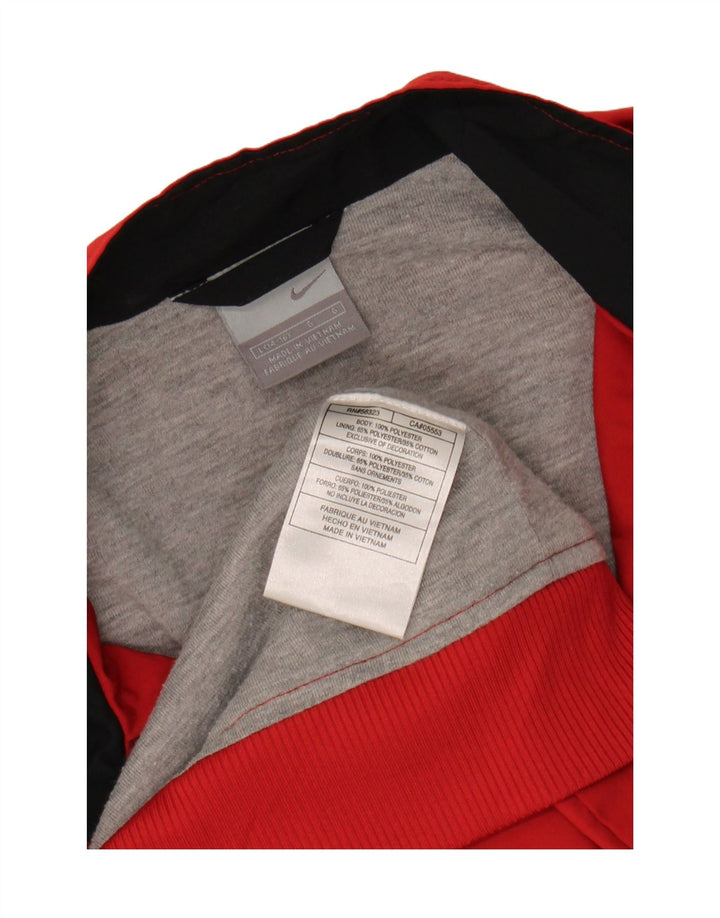 NIKE Boys Graphic Tracksuit Top Jacket 14-15 Years Large Red Colourblock