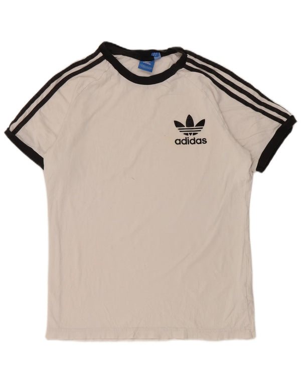Adidas Herre T-Shirt Top Medium White Colourblock Bomuld