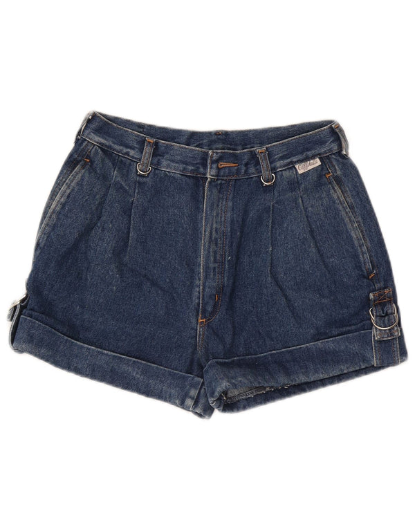 Vintage kvinders højtaljede denimshorts IT 46 Large W28 Marineblå