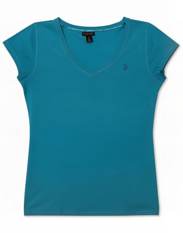 U.S. Polo Assn. T-shirt top til kvinder UK 14 Medium Blue Cotton