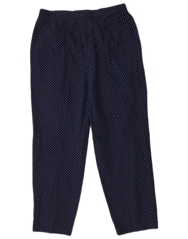 Peter Hahn Dame Pegged Chino Bukser UK 18 XL W36 L29 Marineblå Plettet