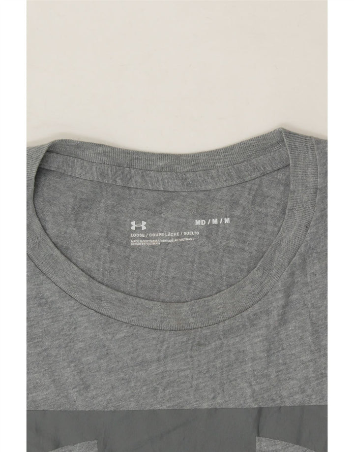 UNDER ARMOUR Mens Graphic T-Shirt Top Medium Grey Vintage Under Armour and Second-Hand Under Armour from Messina Hembry 