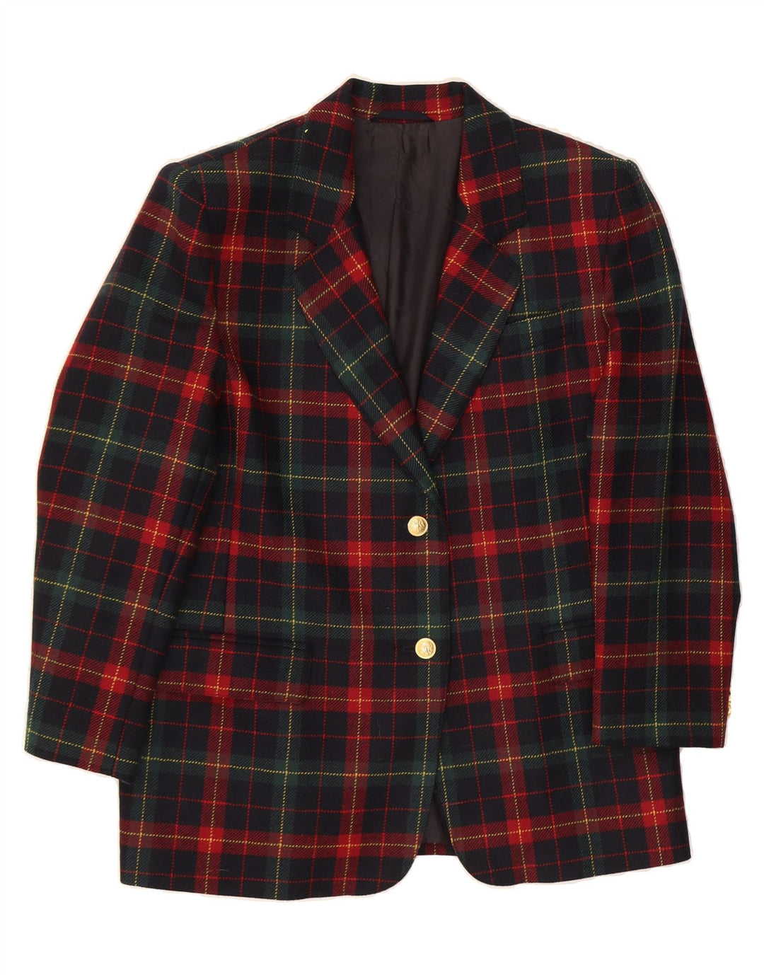 MARINA SPORT Womens 3/4 Sleeve Blazer Jacket Size 19 Small Navy Blue Plaid Vintage Marina Sport and Second-Hand Marina Sport from Messina Hembry 
