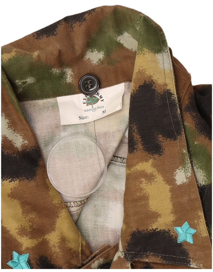 Vintage Herre Military Jacket UK 38 Medium Khaki Camouflage Polyester