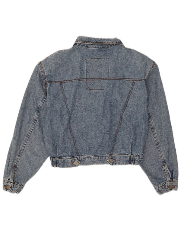 Squaw Womens Crop Oversized denimjakke UK 10 Small Blue Cotton