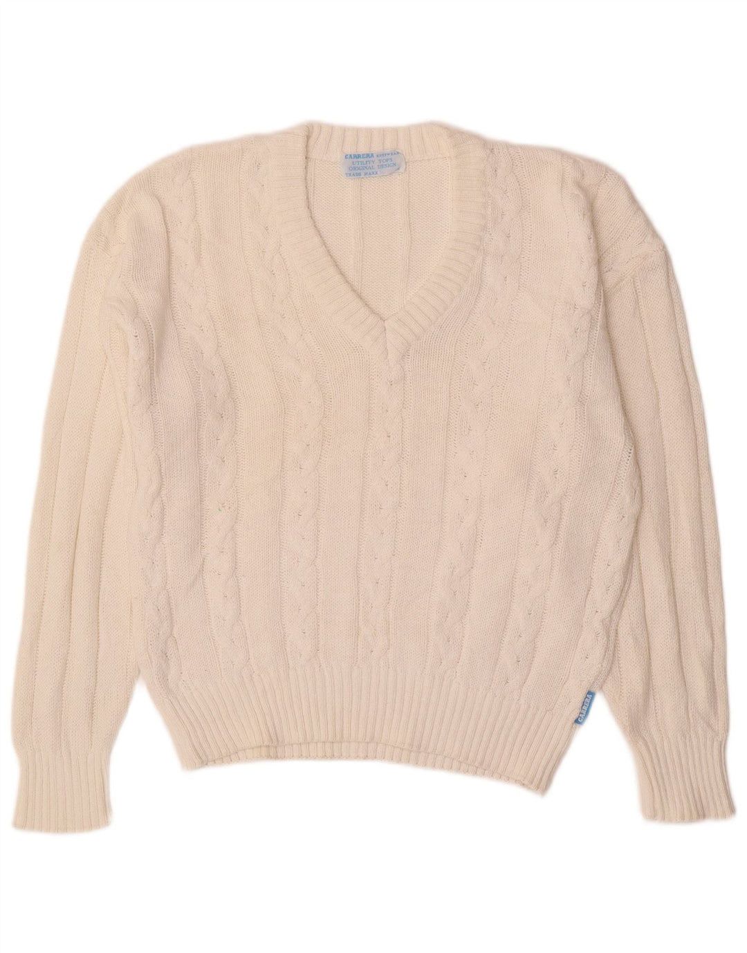 CARRERA Herre V-hals sweater lille hvid bomuld