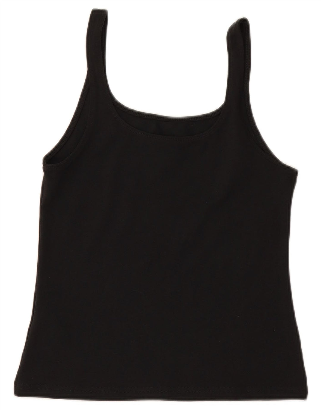 NIKE Dame Crop Cami Top UK 12 Medium Sort Bomuld