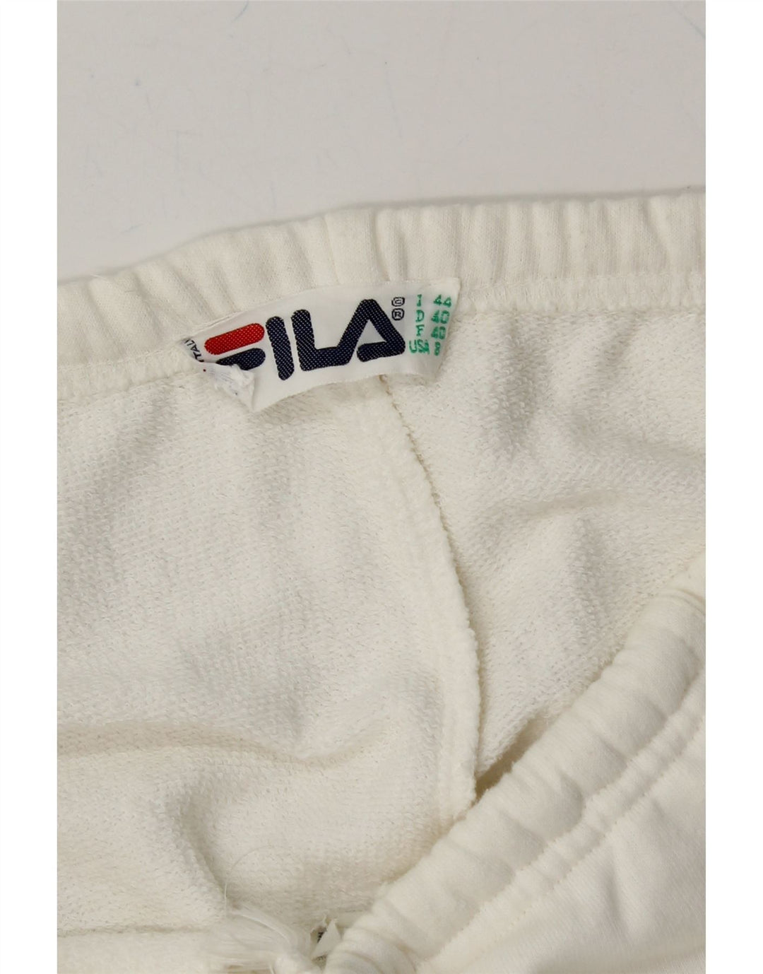FILA Womens Tracksuit Trousers Joggers IT 44 Medium White Cotton Vintage Fila and Second-Hand Fila from Messina Hembry 