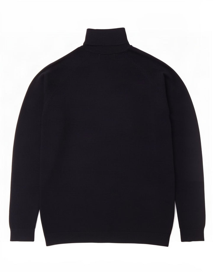 Zara Herre rullehals sweater Medium marineblå viskose