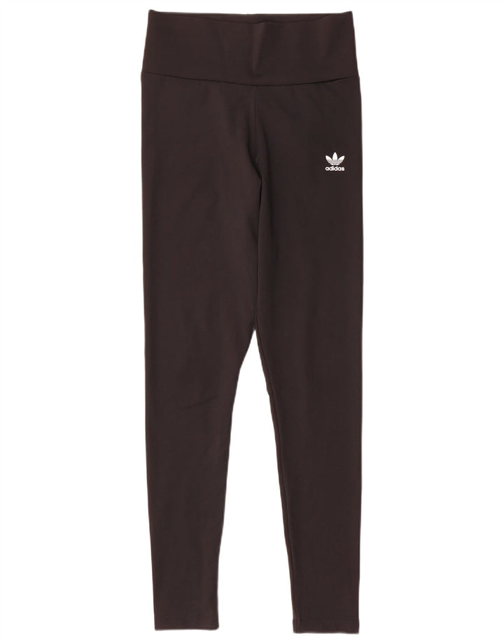 Adidas Womens Leggings UK 10 Small Black Polyester