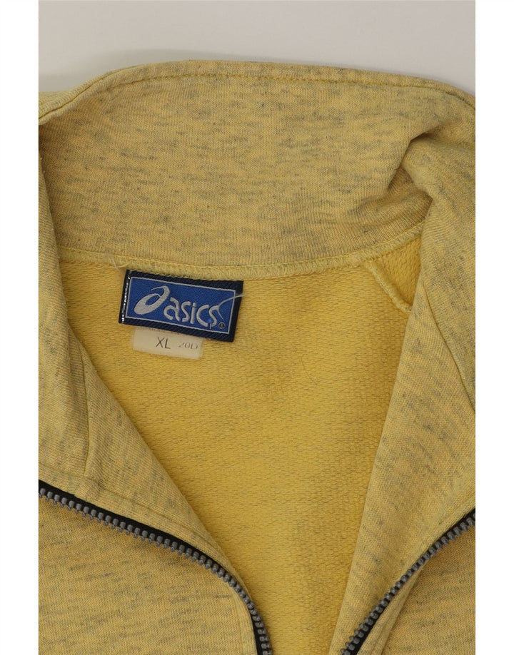 ASICS Mens Graphic Tracksuit Top Jacket XL Yellow Flecked Vintage Asics and Second-Hand Asics from Messina Hembry 