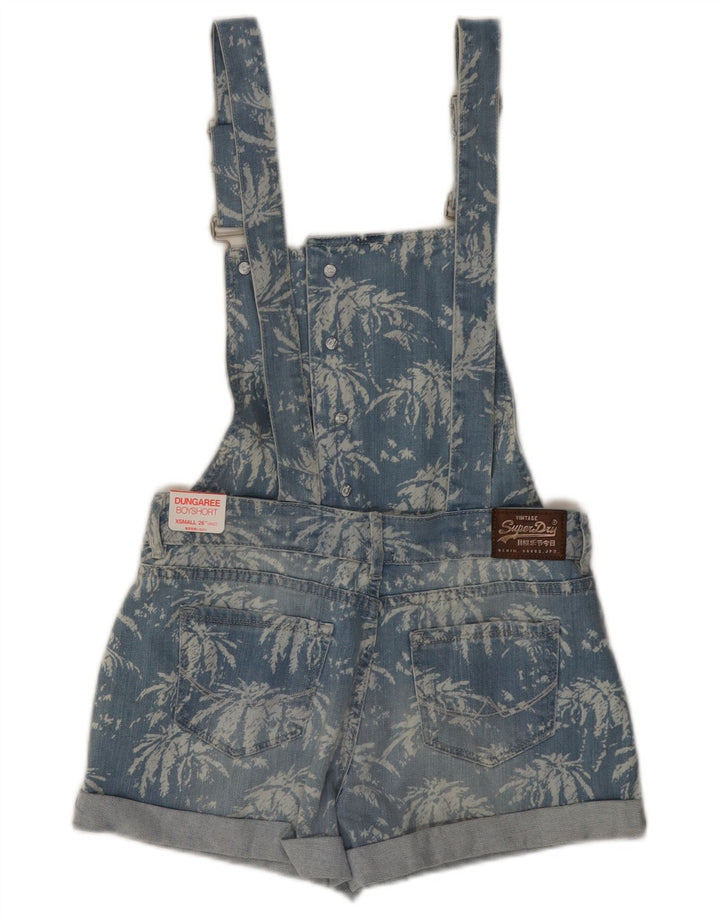 SUPERDRY Pigebukser Denimshorts 11-12 år XS Blå blomstret bomuld