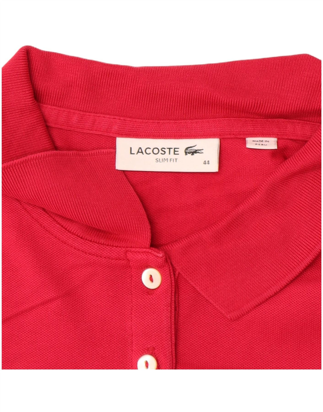 LACOSTE Slim Fit langærmet poloshirt til kvinder størrelse 44 Large Pink Bomuld