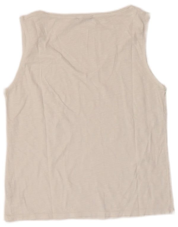 Sisley Womens Crop Vest Top UK 8 Small White Bomuld