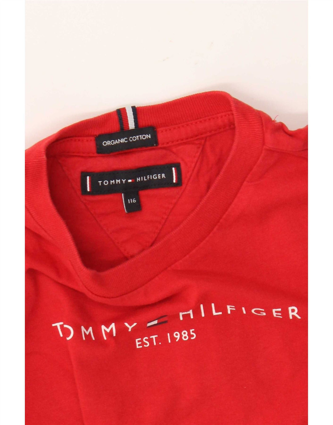 Tommy Hilfiger drenge grafisk top langærmet 5-6 år rød bomuld