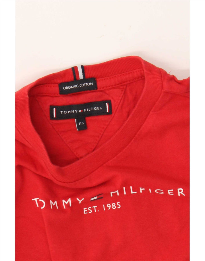 Tommy Hilfiger drenge grafisk top langærmet 5-6 år rød bomuld