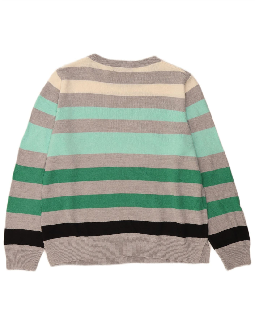 Marks & Spencer Dame sweater med rund hals DK 14 Mellem grå stribet