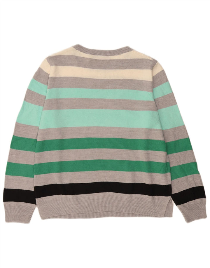 Marks & Spencer Dame sweater med rund hals DK 14 Mellem grå stribet