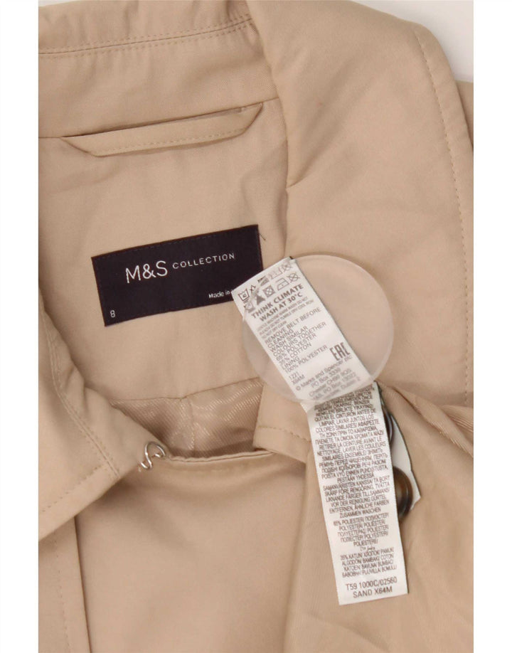 Marks & Spencer Trench Coat til kvinder UK 8 Small Beige Polyester
