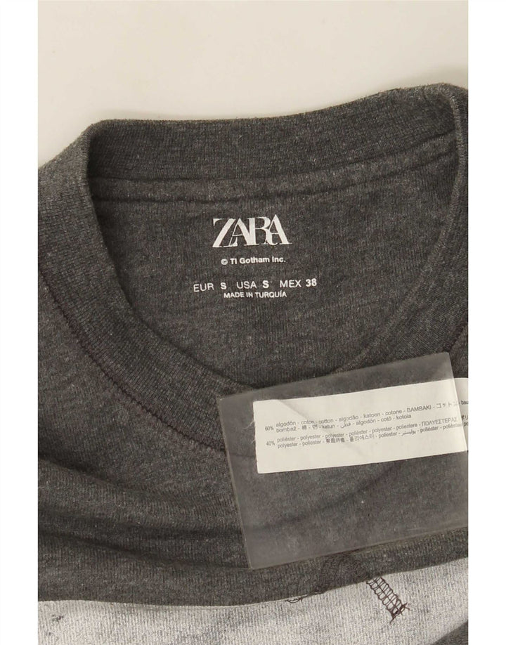 Zara Herre Grafisk Sweatshirt Jumper Lille Grå Bomuld