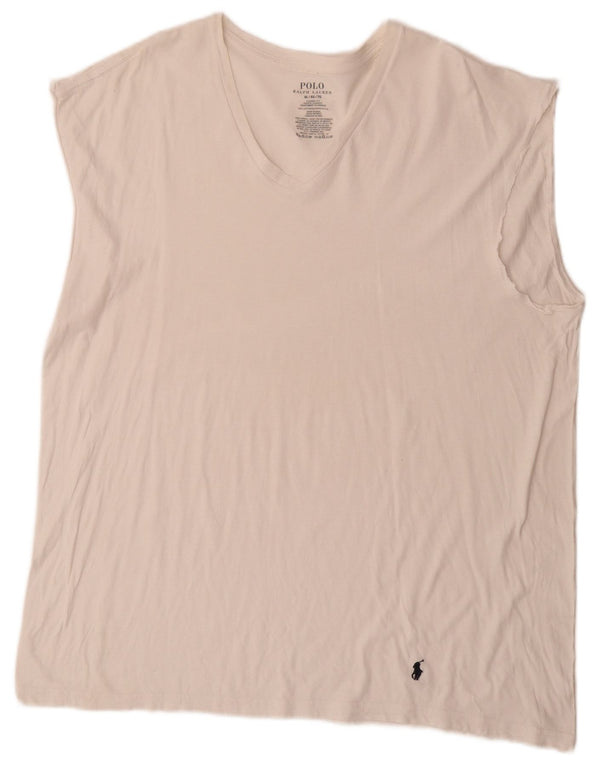 Polo Ralph Lauren Herrevest Top XL Hvid Bomuld