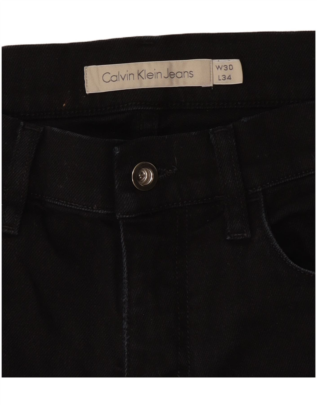 CALVIN KLEIN Herre Slim Jeans W30 L31 Sort Bomuld