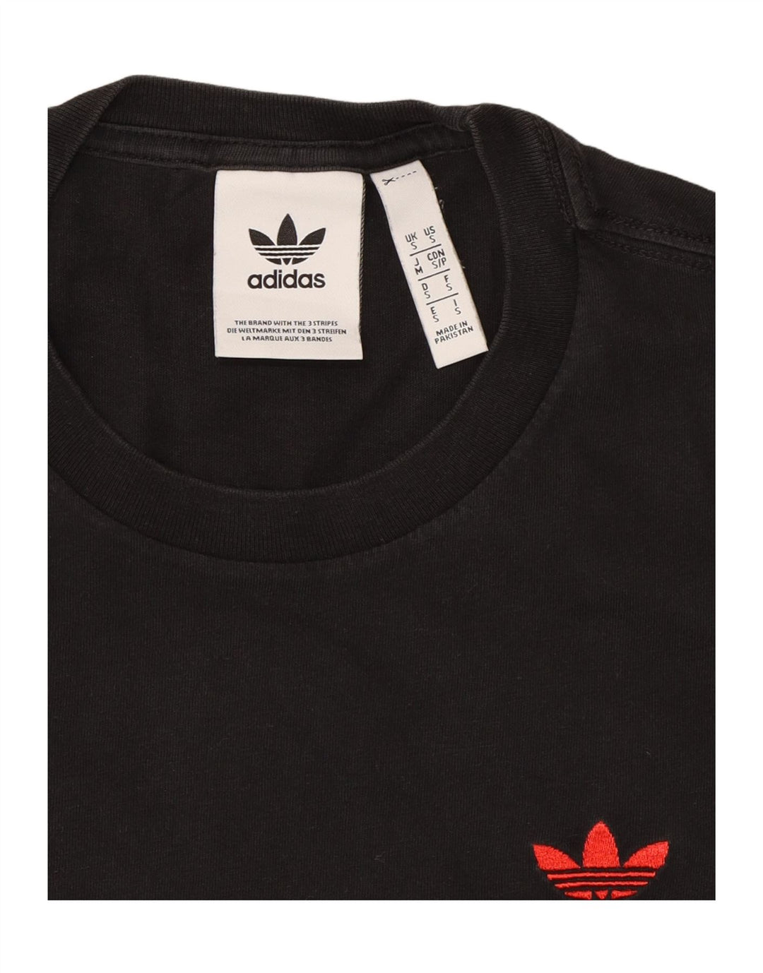 ADIDAS Mens T-Shirt Top Small Black Cotton