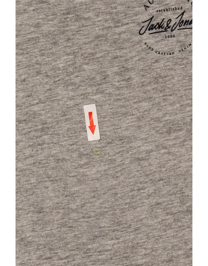 Jack & Jones Herre T-shirt Top Lille grå Flecked Bomuld