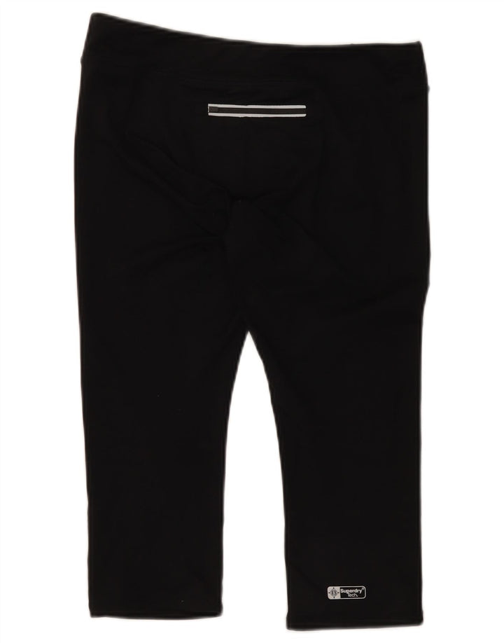 Superdry Womens Grafiske Capri Leggings UK 12 Medium Black Polyester