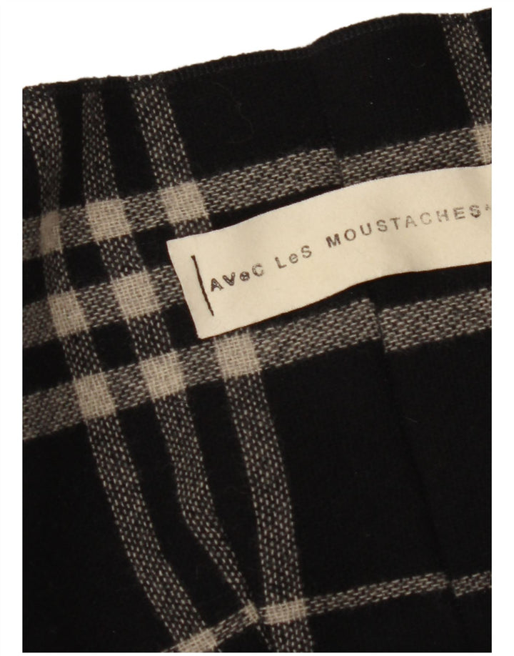 VINTAGE Womens Asymmetric Overcoat UK 14 Medium Black Check