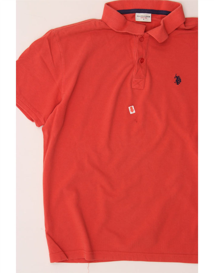 U.S. POLO ASSN. Mens Polo Shirt Large Red Cotton Vintage U.S. Polo Assn. and Second-Hand U.S. Polo Assn. from Messina Hembry 