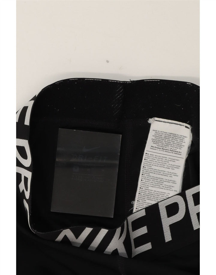 NIKE Womens Dri Fit Graphic Leggings UK 12 Medium  Black Polyester Vintage Nike and Second-Hand Nike from Messina Hembry 