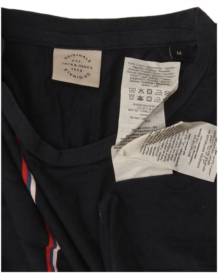 Jack & Jones herre T-shirt top mellem marineblå stribet bomuld