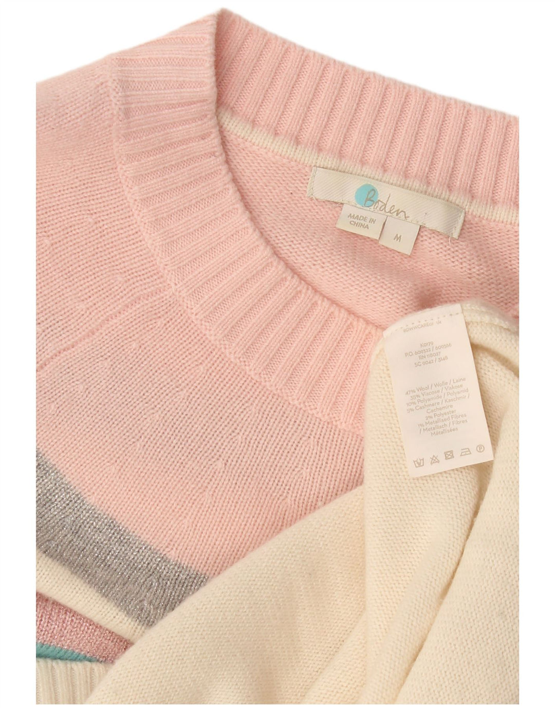 Boden Dame Boat Neck Jumper Sweater UK 14 Medium Flerfarvet Stribet