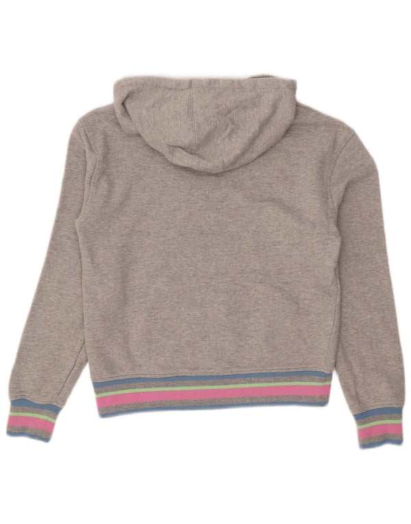Champion Dame Grafisk Hoodie Jumper UK 10 Small Grey Colourblock Bomuld
