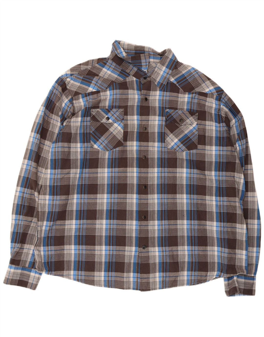 Wrangler Mens Shirt 3XL Brown Check Cotton