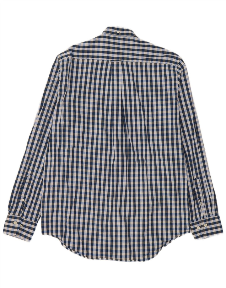 Gant Herre Regular Fit skjorte størrelse 39/40 15 1/2 Medium Blue Gingham Cotton
