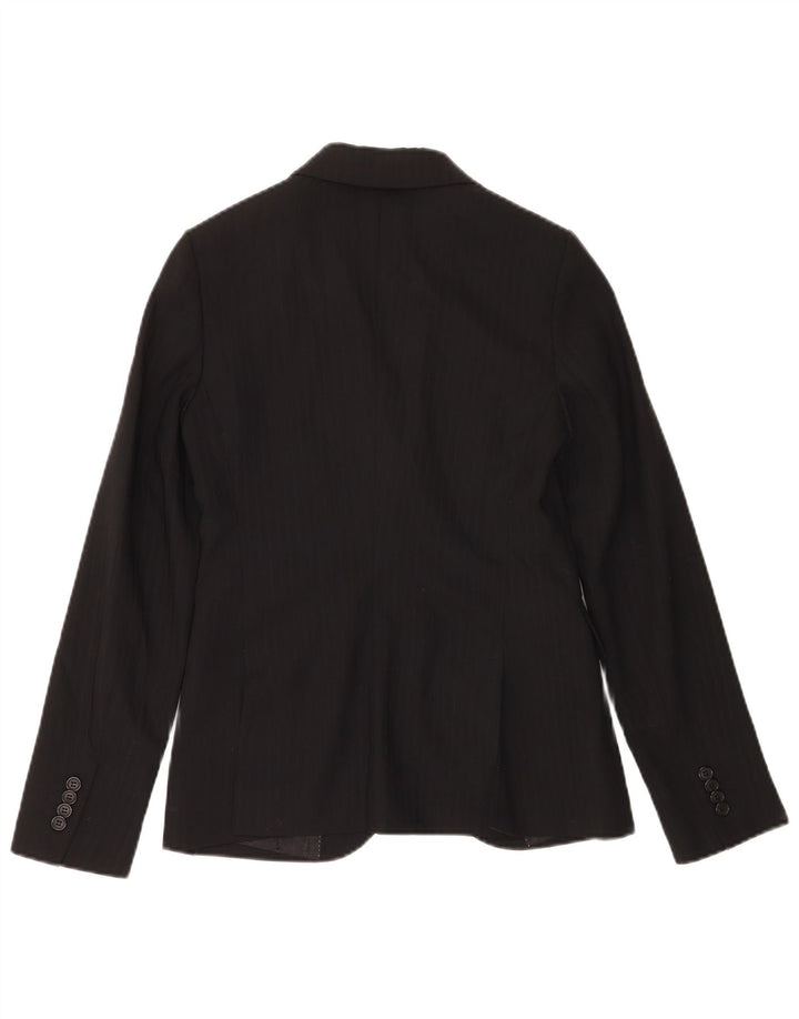 Massimo Dutti Dame 2-knaps blazerjakke EU 36 XS Sort nålestribet uld