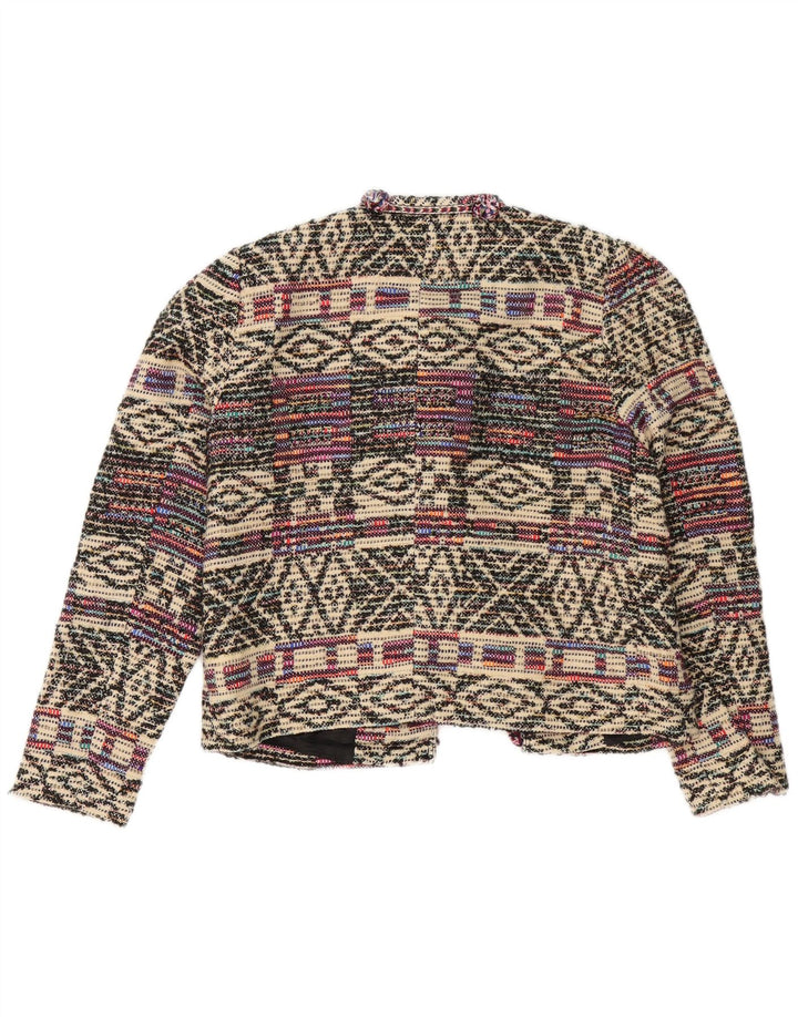 Zara Dame Oversized Blazer Jacket UK 10 Small Multicolored Geometric