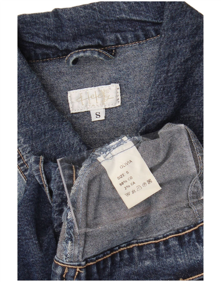 Vintage denimjakke til kvinder UK 10 Lille blå bomuld